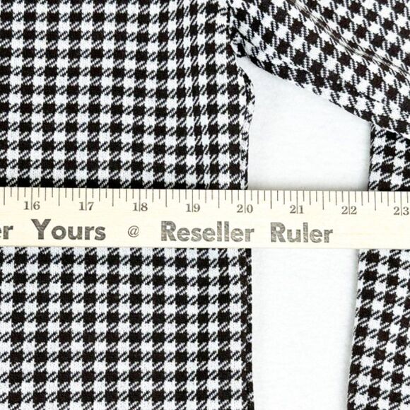 Vintage 70s Houndstooth Shirt Jacket Button Front Pockets 3/4 Sleeve - Picture 6 of 9